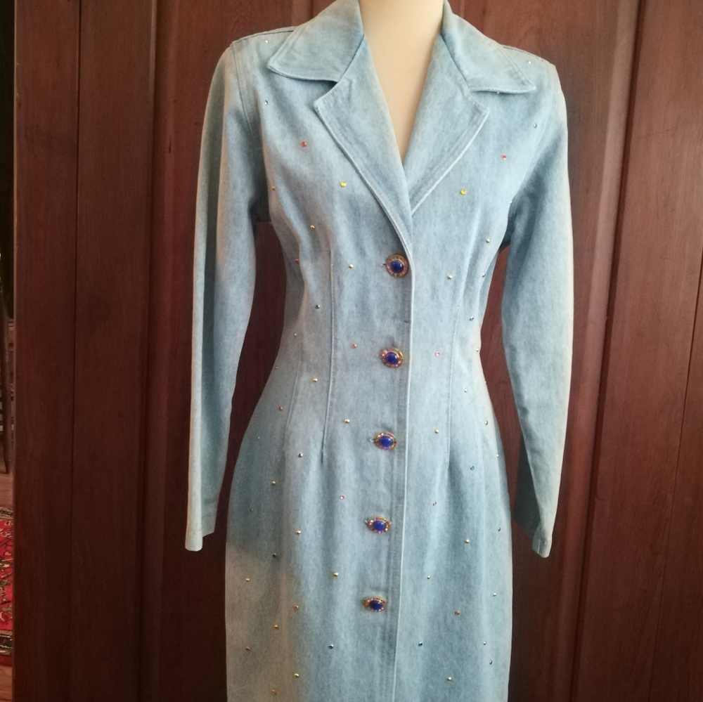 Elegant Blue Embellished Dress